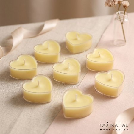 شموع صغيرة على شكل قلب ٨ قطع